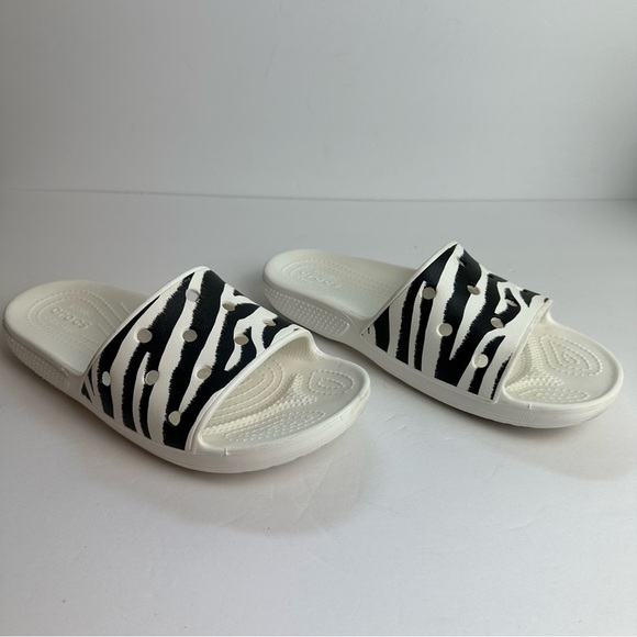 Crocs Shoes - Crocs Zebra Animal Print Slide Sandals Classic Women’s Size 9 or Men's 7 Shoes